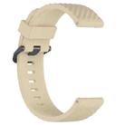 22mm Kalebol Steel Buckle Spruce Silicone Watch Band(Cream Color) - 3