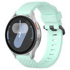 22mm Kalebol Steel Buckle Spruce Silicone Watch Band(Teal) - 1