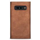 For Samsung Galaxy S10 Skin Feel Zipper Horizontal Flip Leather Case with Holder & Card Slots & Photo Frame & Lanyard & Long Rope(Brown) - 3
