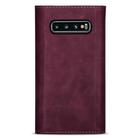 For Samsung Galaxy S10+ Skin Feel Zipper Horizontal Flip Leather Case with Holder & Card Slots & Photo Frame & Lanyard & Long Rope(Wine Red) - 2