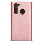 For Samsung Galaxy A21 Skin Feel Zipper Horizontal Flip Leather Case with Holder & Card Slots & Photo Frame & Lanyard & Long Rope(Rose Gold) - 2
