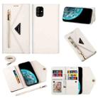 For Samsung Galaxy A51 Skin Feel Zipper Horizontal Flip Leather Case with Holder & Card Slots & Photo Frame & Lanyard & Long Rope(White) - 1