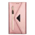 For Samsung Galaxy A51 Skin Feel Zipper Horizontal Flip Leather Case with Holder & Card Slots & Photo Frame & Lanyard & Long Rope(Rose Gold) - 2