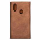 For Samsung Galaxy A20s Skin Feel Zipper Horizontal Flip Leather Case with Holder & Card Slots & Photo Frame & Lanyard & Long Rope(Brown) - 3