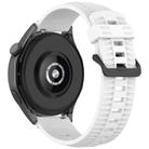 20mm Kalebol Black Buckle Tire Pattern Silicone Watch Band(White) - 2