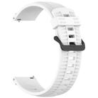 20mm Kalebol Black Buckle Tire Pattern Silicone Watch Band(White) - 3