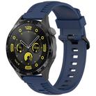 20mm Kalebol Black Buckle Tire Pattern Silicone Watch Band(Navy Blue) - 1