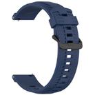 20mm Kalebol Black Buckle Tire Pattern Silicone Watch Band(Navy Blue) - 3