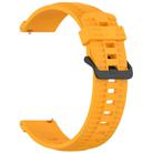 20mm Kalebol Black Buckle Tire Pattern Silicone Watch Band(Yellow) - 3