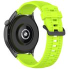 20mm Kalebol Black Buckle Tire Pattern Silicone Watch Band(Lime) - 2