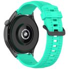 20mm Kalebol Black Buckle Tire Pattern Silicone Watch Band(Teal) - 2
