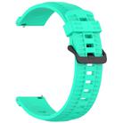 20mm Kalebol Black Buckle Tire Pattern Silicone Watch Band(Teal) - 3