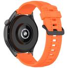 22mm Kalebol Black Buckle Tire Pattern Silicone Watch Band(Orange) - 2