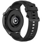 22mm Kalebol Black Buckle Tire Pattern Silicone Watch Band(Black) - 2