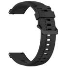22mm Kalebol Black Buckle Tire Pattern Silicone Watch Band(Black) - 3