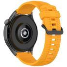 22mm Kalebol Black Buckle Tire Pattern Silicone Watch Band(Yellow) - 2