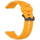 22mm Kalebol Black Buckle Tire Pattern Silicone Watch Band(Yellow) - 3