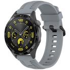 22mm Kalebol Black Buckle Tire Pattern Silicone Watch Band(Grey) - 1