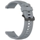 22mm Kalebol Black Buckle Tire Pattern Silicone Watch Band(Grey) - 3