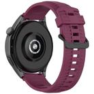 22mm Kalebol Black Buckle Tire Pattern Silicone Watch Band(Wine Red) - 2