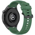 22mm Kalebol Black Buckle Tire Pattern Silicone Watch Band(Army Green) - 2
