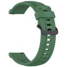 22mm Kalebol Black Buckle Tire Pattern Silicone Watch Band(Army Green) - 3
