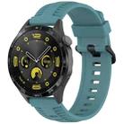22mm Kalebol Black Buckle Tire Pattern Silicone Watch Band(Rock Blue) - 1