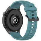 22mm Kalebol Black Buckle Tire Pattern Silicone Watch Band(Rock Blue) - 2