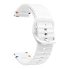 20mm Kalebol Wave Stitch Silicone Watch Band(White) - 2