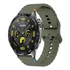 20mm Kalebol Wave Stitch Silicone Watch Band(Army Green) - 1