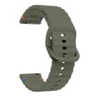 20mm Kalebol Wave Stitch Silicone Watch Band(Army Green) - 2