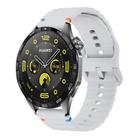 22mm Kalebol Wave Stitch Silicone Watch Band(Light Grey) - 1