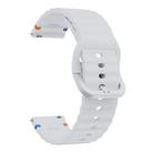 22mm Kalebol Wave Stitch Silicone Watch Band(Light Grey) - 2
