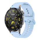 22mm Kalebol Wave Stitch Silicone Watch Band(Light Blue) - 1