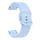 22mm Kalebol Wave Stitch Silicone Watch Band(Light Blue) - 2