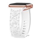 For Apple Watch 42mm / 41mm / 40mm / 38mm Kalebol 8-shaped Buckle Rose Embossed Silicone Watch Band(White) - 1