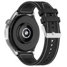 22mm Kalebol Ordinary Silver Buckle Hybrid Nylon Braid Silicone Watch Band(Black) - 2
