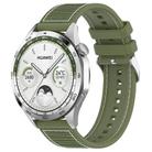 22mm Kalebol Ordinary Silver Buckle Hybrid Nylon Braid Silicone Watch Band(Green) - 1