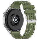 22mm Kalebol Ordinary Silver Buckle Hybrid Nylon Braid Silicone Watch Band(Green) - 2