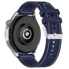 22mm Kalebol Ordinary Silver Buckle Hybrid Nylon Braid Silicone Watch Band(Midnight Blue) - 2