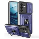 For Samsung Galaxy S25 5G Sliding Camshield TPU+PC Phone Case with Card Slot(Blue) - 1