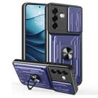 For Samsung Galaxy S25+ 5G Sliding Camshield TPU+PC Phone Case with Card Slot(Blue) - 1