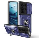 For Samsung Galaxy S25 Ultra 5G Sliding Camshield TPU+PC Phone Case with Card Slot(Blue) - 1