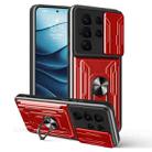 For Samsung Galaxy S25 Ultra 5G Sliding Camshield TPU+PC Phone Case with Card Slot(Red) - 1