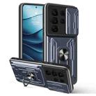 For Samsung Galaxy S25 Ultra 5G Sliding Camshield TPU+PC Phone Case with Card Slot(Grey) - 1
