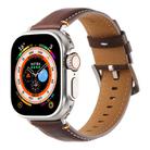 For Apple Watch 46mm / 49mm / 45mm / 44mm Kalebol Stitched Genuine Leather Watch Band(Pull Up Leather Coffee) - 1