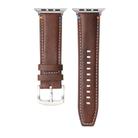For Apple Watch 46mm / 49mm / 45mm / 44mm Kalebol Stitched Genuine Leather Watch Band(Pull Up Leather Coffee) - 2