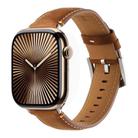 For Apple Watch 42mm / 41mm / 40mm / 38mm Kalebol Stitched Genuine Leather Watch Band(Frosted Brown) - 1