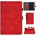 For Samsung Galaxy Tab S8 / Galaxy Tab S7 T870 Cowhide Texture Horizontal Flip Leather Case with Holder & Card Slots & Sleep / Wake-up Function(Red) - 1