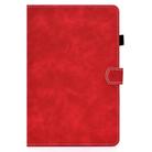 For Samsung Galaxy Tab S8 / Galaxy Tab S7 T870 Cowhide Texture Horizontal Flip Leather Case with Holder & Card Slots & Sleep / Wake-up Function(Red) - 1